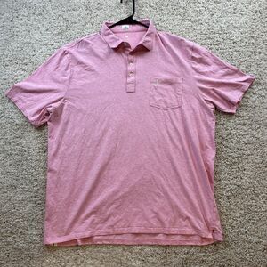 Johnnie-O Hangin Out‎ Short Sleeve Polo Shirt Salmon Heather Mens XXL